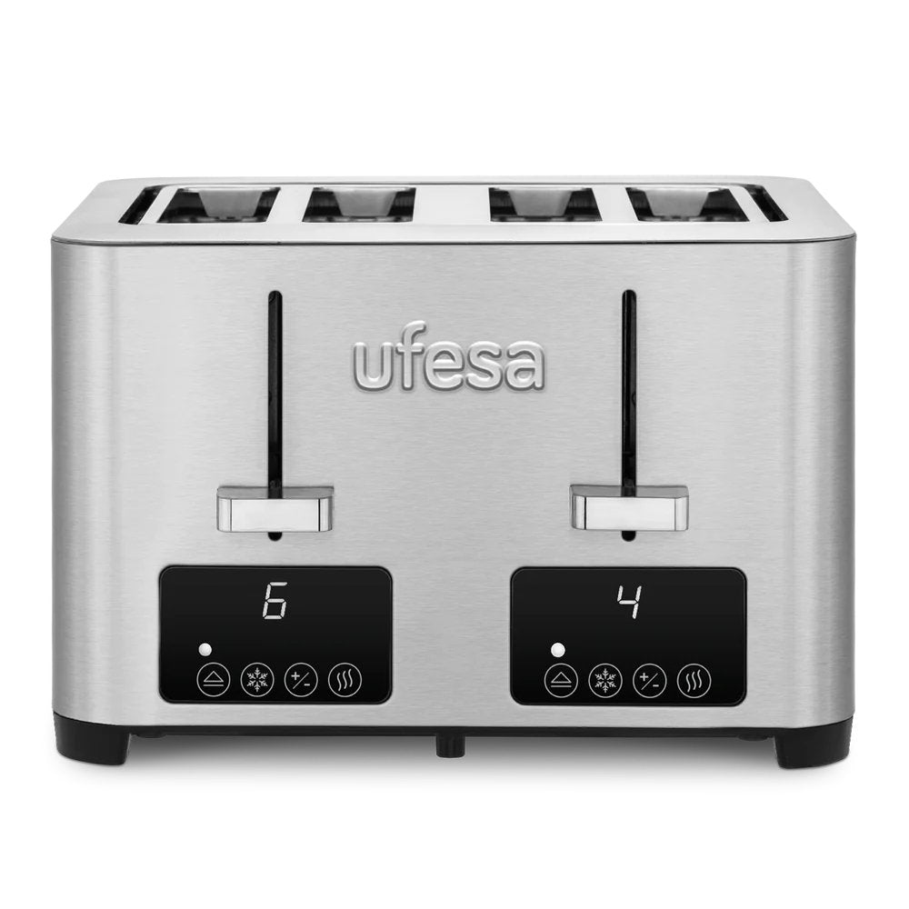 Tostador Ufesa Quartet Delux 4 Ranuras 7 Niveles Lcd Acero Inoxidable Digital