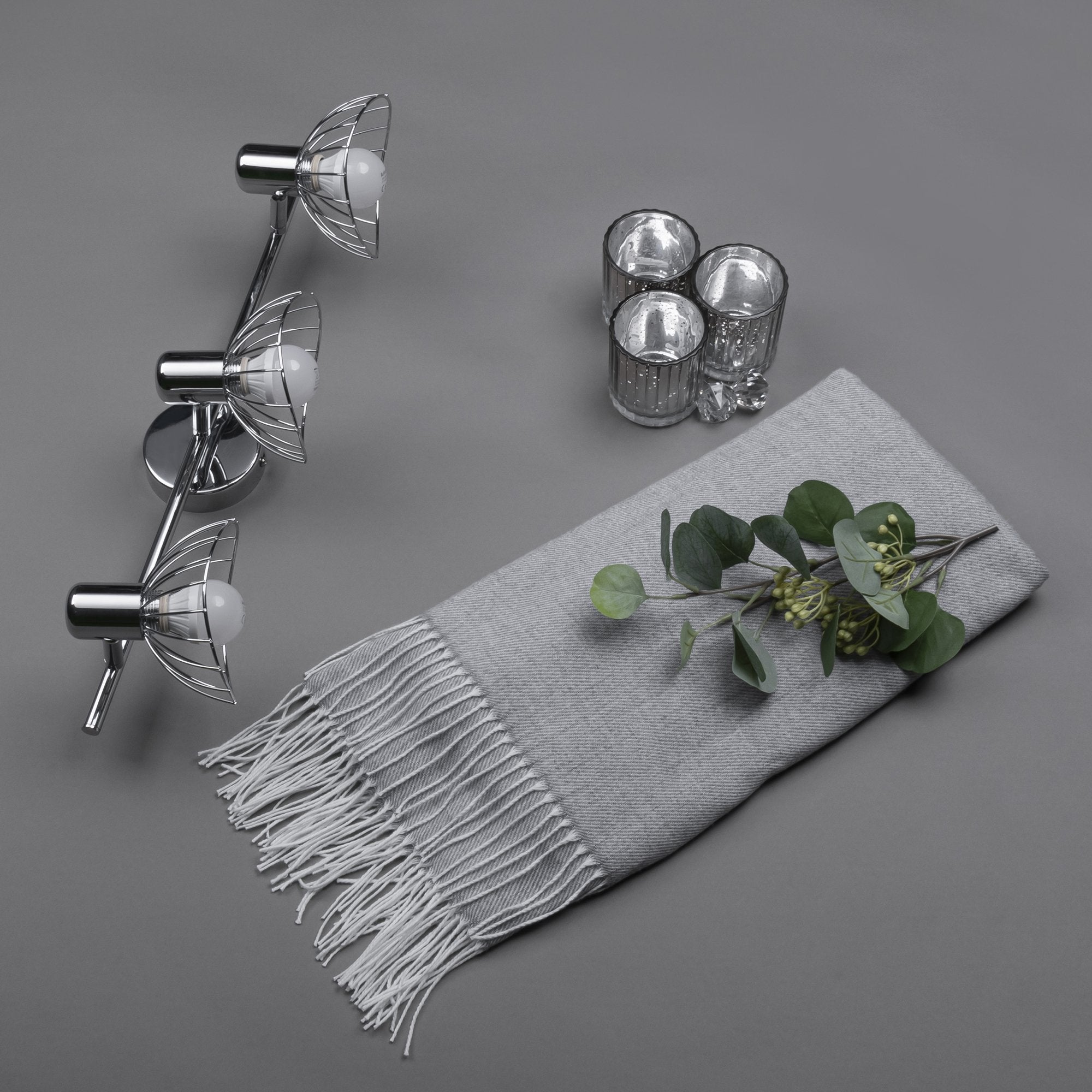 Activejet Gizel Tira De Luz De Pared De Techo Triple Cromo E14 Lámpara De Pared Para Sala De Estar