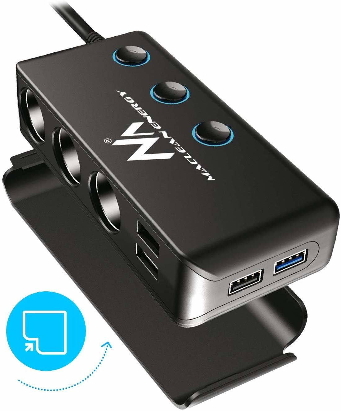 EAN 5902211110972 - Maclean MCE218 cargador de dispositivo móvil Smartphone, Tableta Negro Encendedor de cigarrillos Carga rá imagen 3