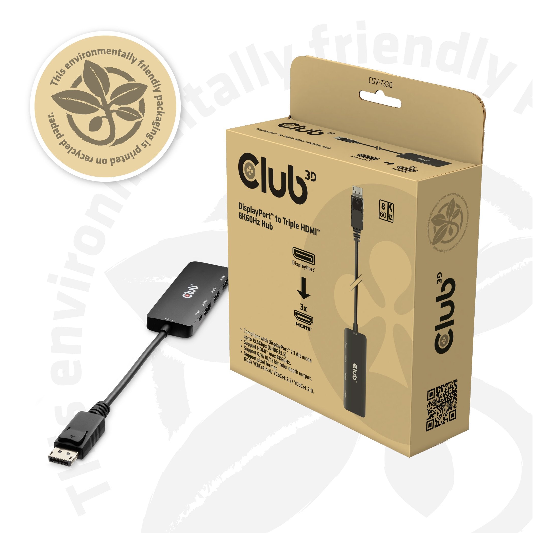 EAN 8719214473471 - CLUB3D CSV-7330 base para portátil y replicador de puertos Negro imagen 3