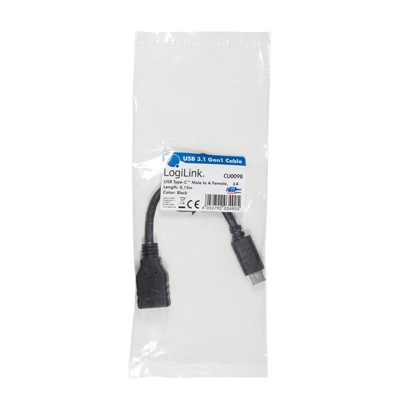 Logilink Usb C 0,15 M Usb 3.2 Gen 2 (3.1 Gen 2) Negro