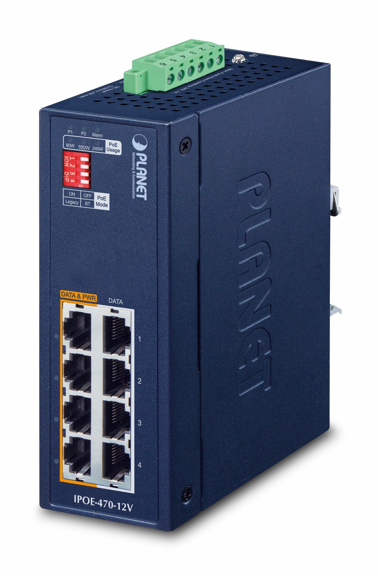 Planet Switch Inyector Industrial De 4 Puertos Ge 802.3bt Poe ++