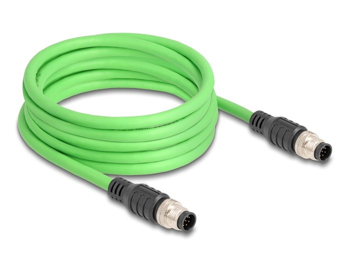 Delock 80414 Cable M12 Codificado A 8 Pin Macho A Macho Pur (Tpu) 5 M