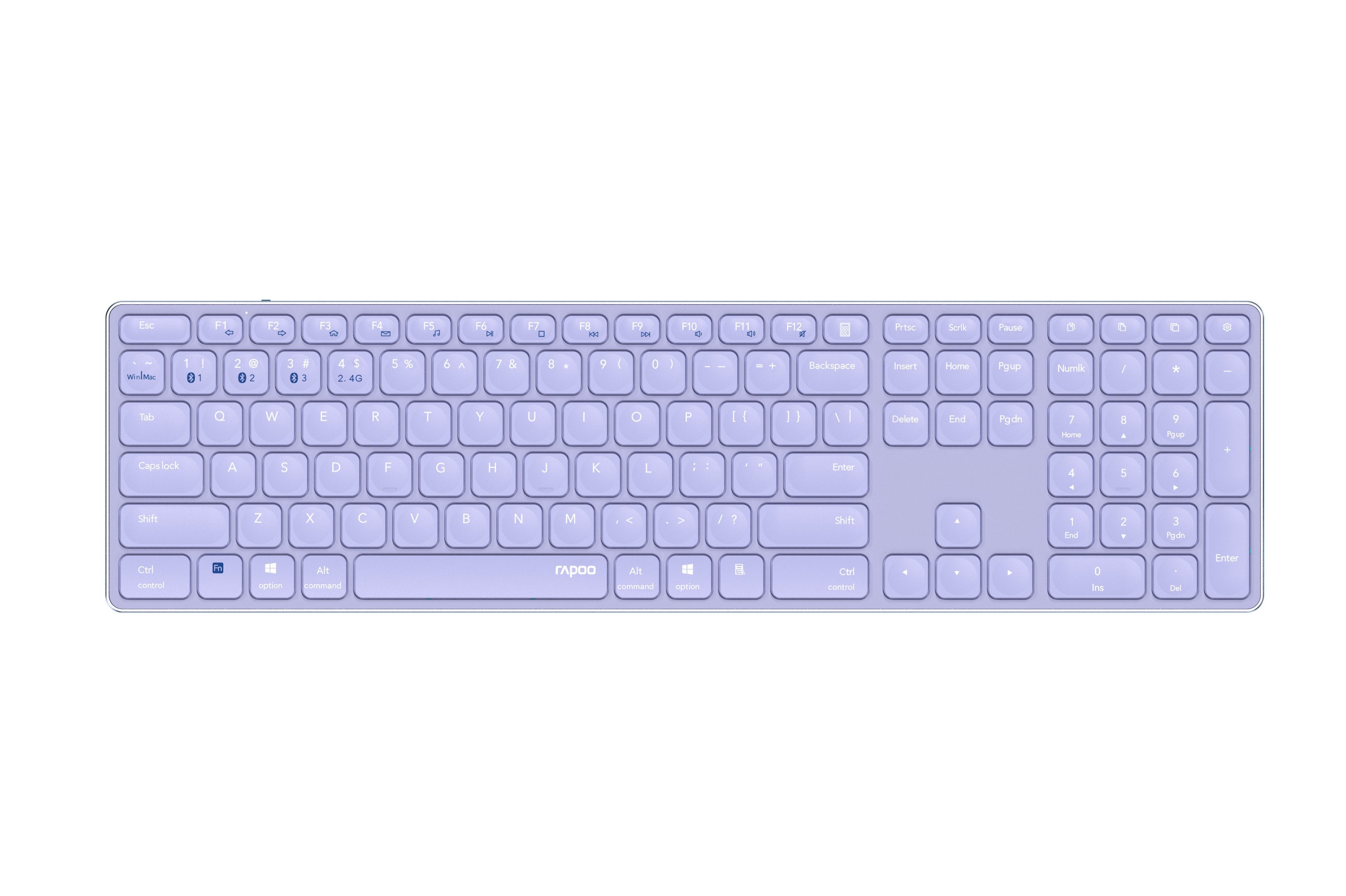 EAN 6940056121585 - Rapoo E9800M teclado Universal Bluetooth QWERTY Púrpura imagen 1