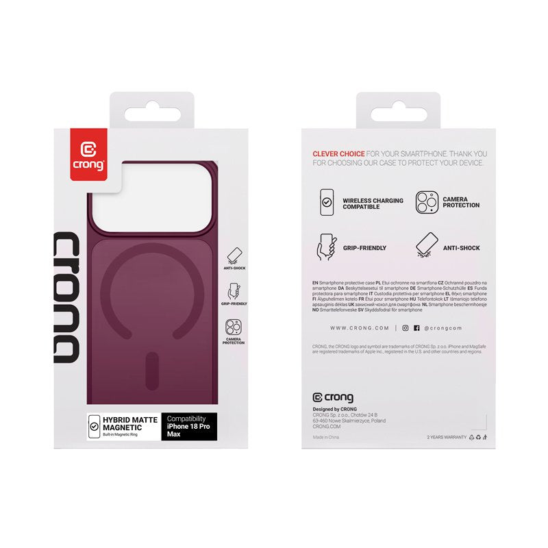 Etui Matte Magnetic Magsafe Iphone 18 Pro Max / 17 Pro Max Burgundowe