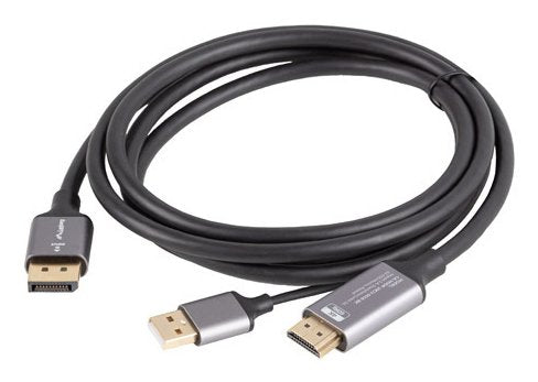 EAN 5901969441512 - Lanberg CA-HDDP-20CU-0018-BK adaptador de cable de vídeo 1,8 m DisplayPort HDMI + USB Negro, Plata imagen 2