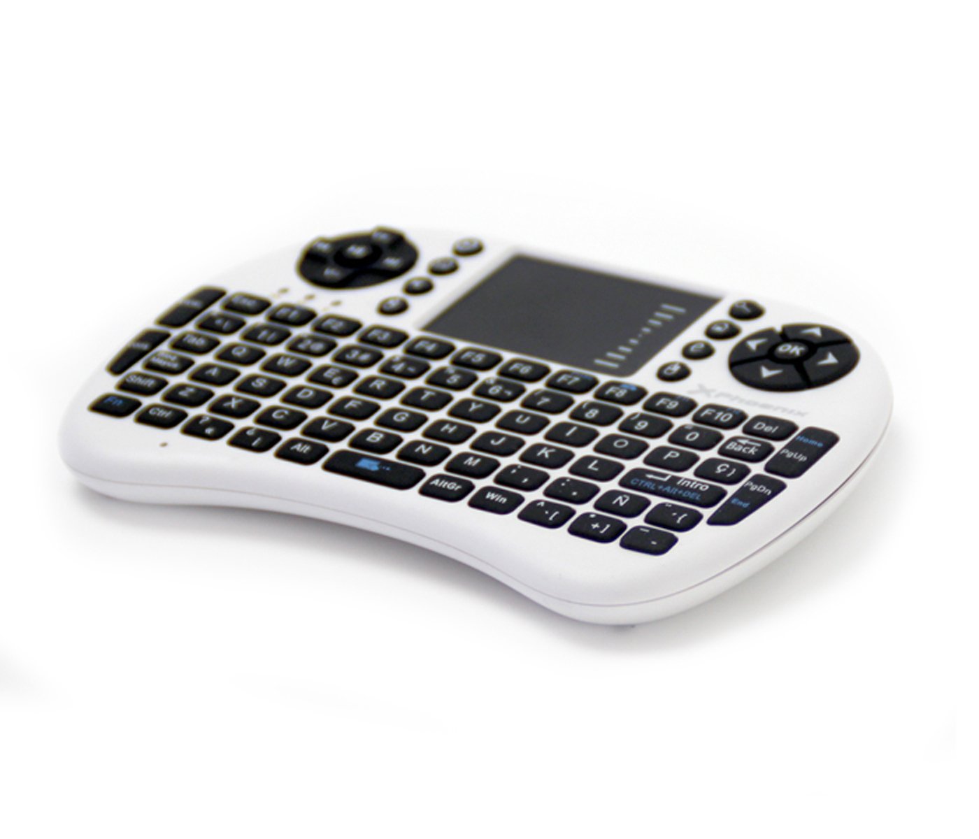 Mini Teclado Inalambrico Wireless 2.4ghz Phoenix Touchpad Multimedia Smart Tv / Tvbox / Android Tv / Color Blanco Y Negro
