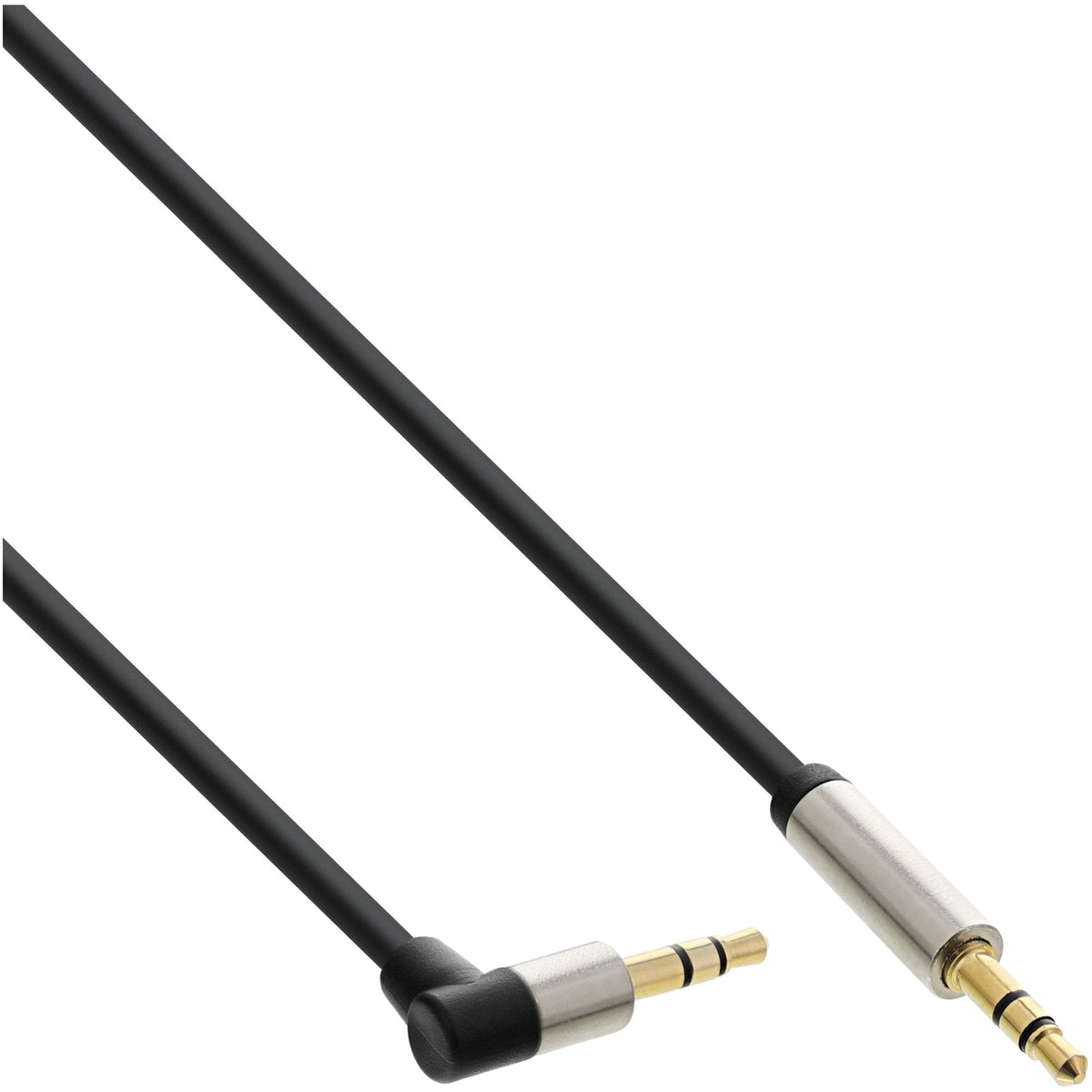 Cable De Audio Delgado Inline De 3,5 Mm Macho A Macho Estéreo En Ángulo De 1 M