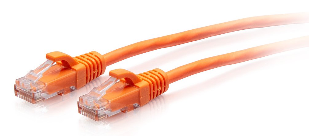 C2g 1ft (0.3m) Cat6a Snagless Unshielded (Utp) Slim Ethernet Network Patch Cable Orange Cable De Interconexión Rj-45 (M) A Rj-45 (M) 30 Cm 4.8 Mm Utp Cat 6a Moldeado Sin Enganches Naranja