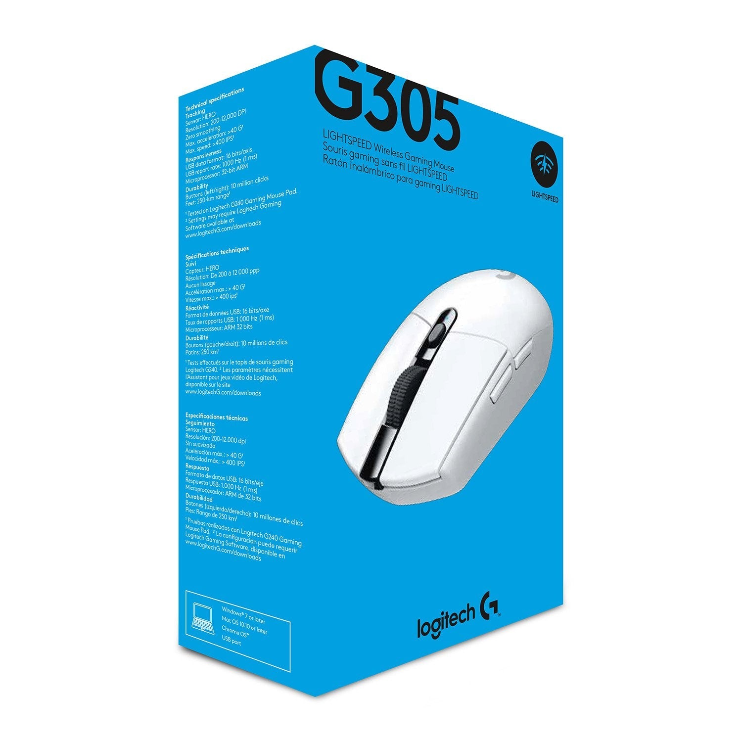 Logitech G305 Lightspeed Ratón Inalámbrico Gaming 12000dpi Blanco