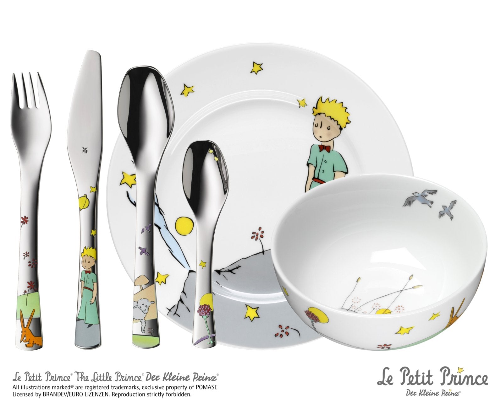 Wmf 12.9405.9964 Cubierto Para Niños Conjunto De Cubiertos Infantiles Blanco Porcelana, Acero Inoxidable