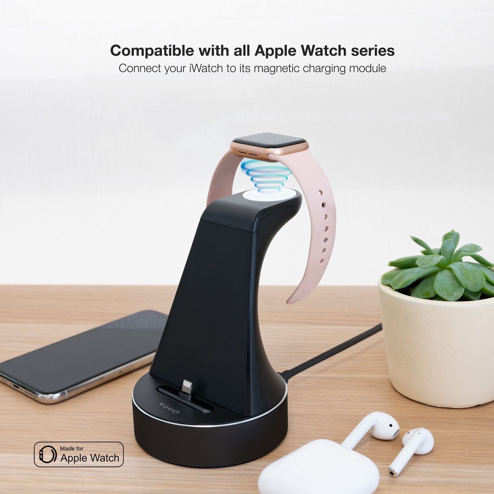 EAN 8433281012394 - TooQ TQCD02L cargador de dispositivo móvil Smartphone, Reloj inteligente USB Cargador inalámbrico Carga r imagen 5