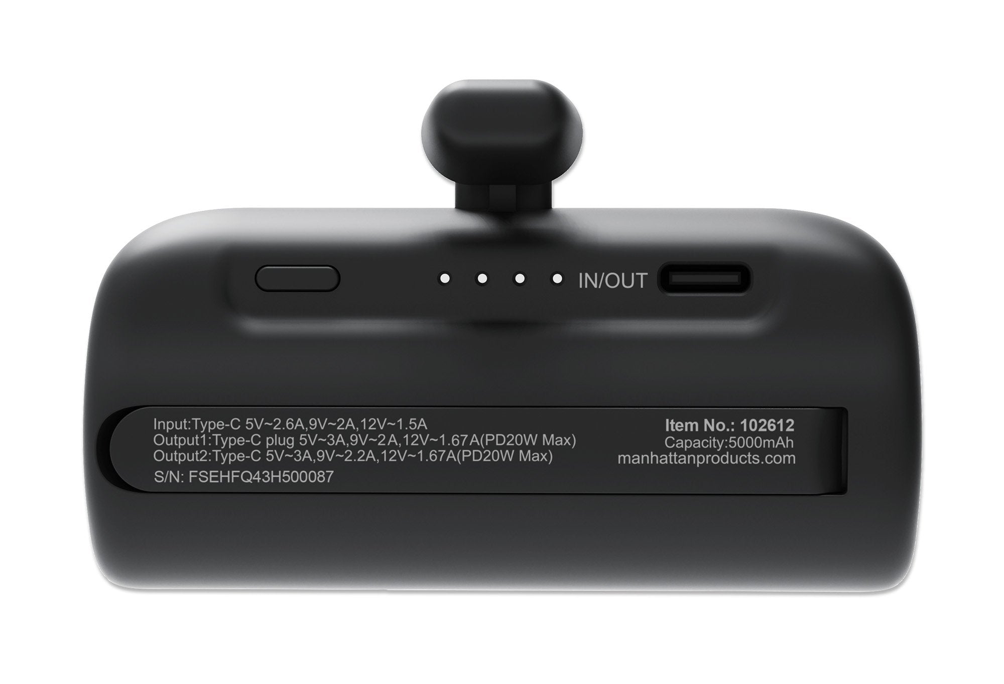 EAN 0766623102612 - Manhattan 102612 batería externa Ión de litio 5000 mAh Negro imagen 4