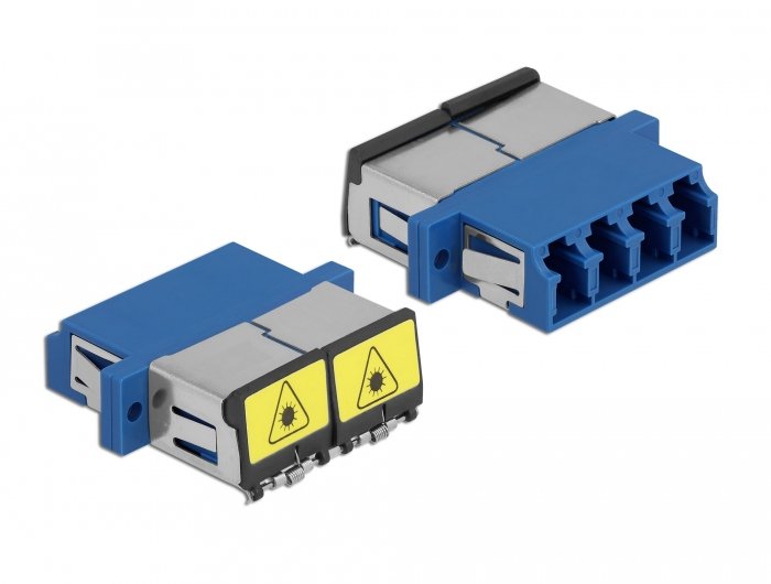 Lwl Kupplung Mit Laserschutzklappe Lc Quad Buchse Zu Lc Quad Buchse Singlemode Blau