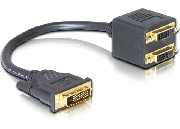 EAN 4043619650514 - DeLOCK Adapter DVI25 M > 2x DVI25 F cable DVI 0,2 m DVI-I Negro imagen 1