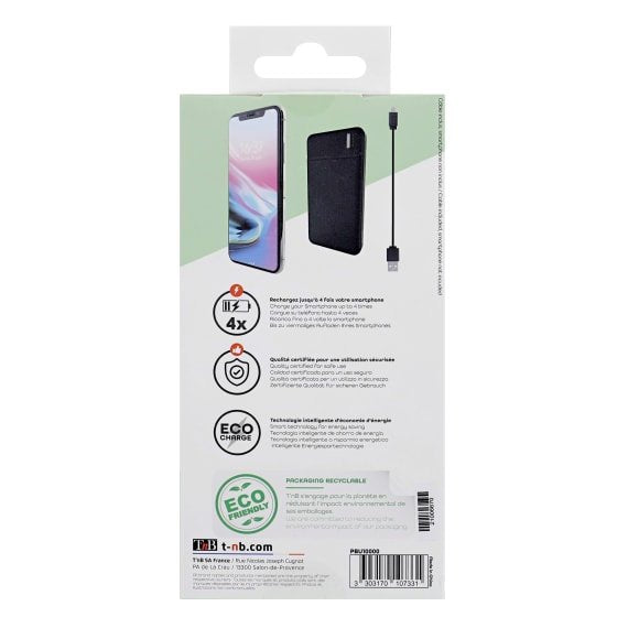 EAN 3303170107331 - T'nB PBU10000 batería externa Polímero 10000 mAh Negro imagen 7
