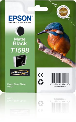 Tinta Original Epson T1598 17 Ml Negro Mate Para Stylus Photo R2000