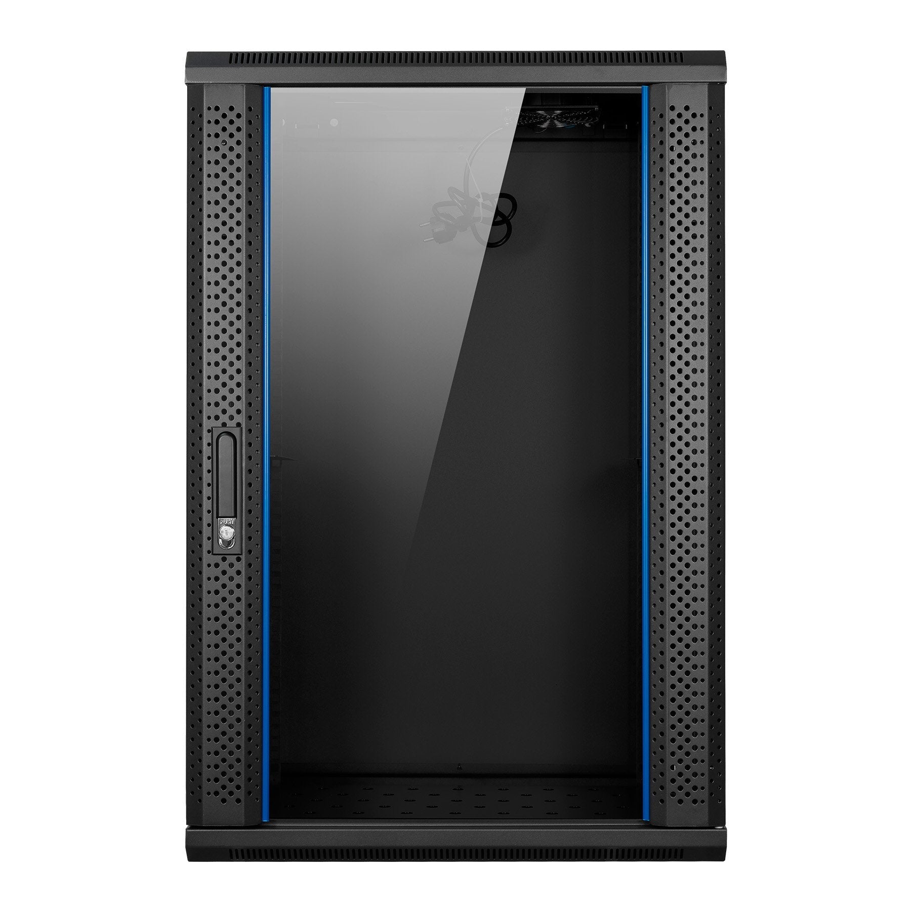 Aiten Data Ai6418 Armario Mural 18u Fondo 450 - Puerta De Cristal - Cerradura De Seguridad - Incluye Bandeja Fija Y
