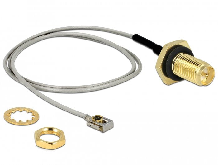 Delock Cable De Antena Rp-Sma Hembra Am Einbau A Mhf® I Lk Macho 1.13 35 Cm