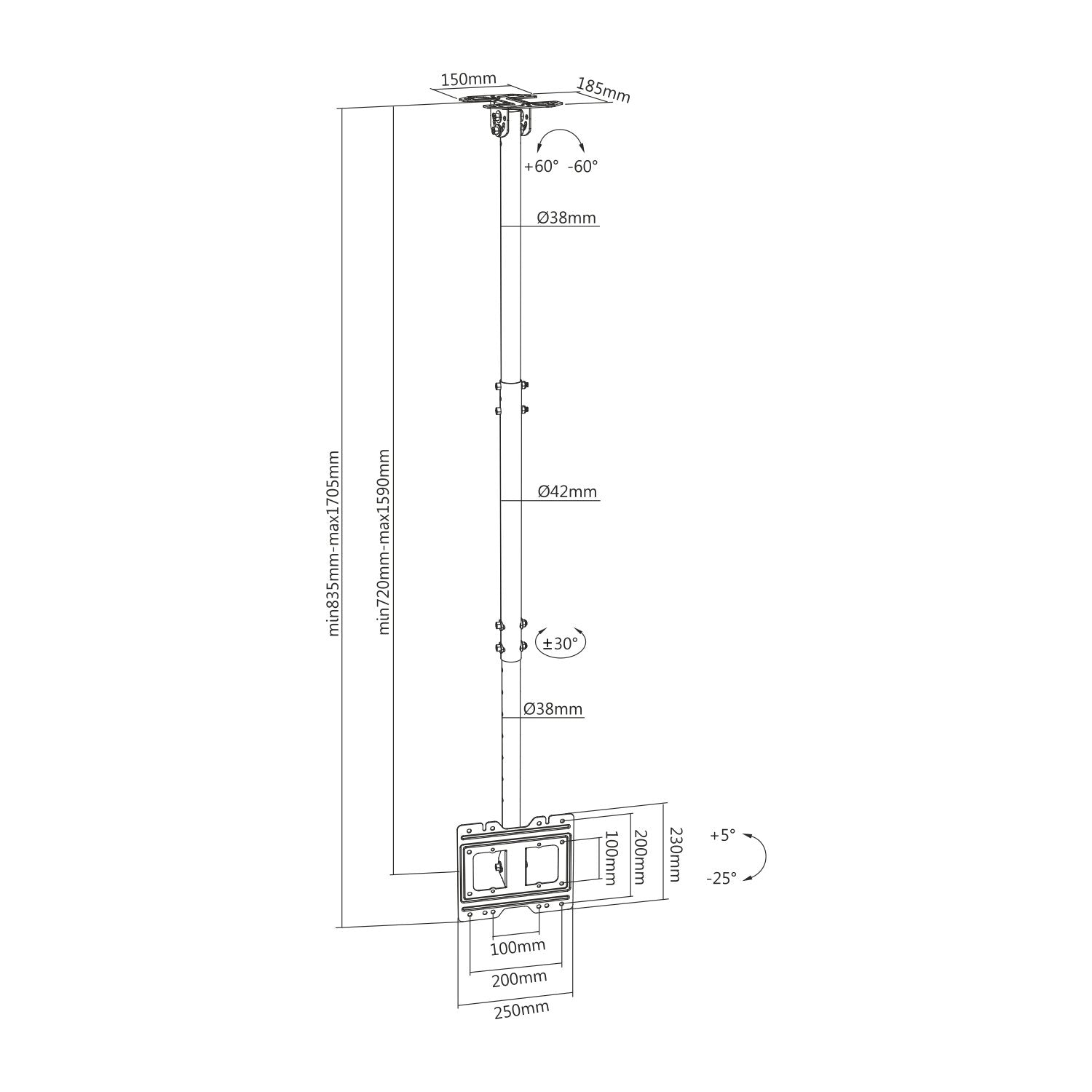 EAN 8436574703948 - AISENS CT43TSE-053 soporte para pantalla de señalización 109,2 cm (43") imagen 8