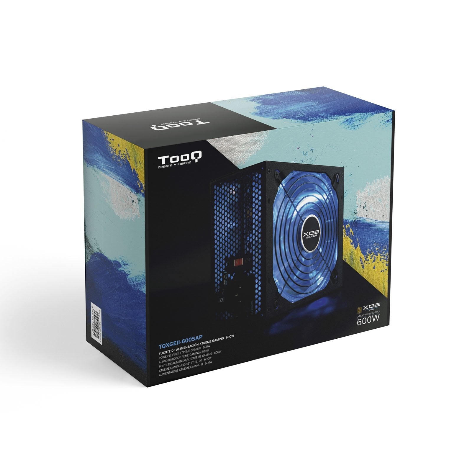 Tooq Xge Ii Fuente De Alimentacion Gaming 600w Atx 2.3 12v - Pfc Activo - Certificacion 80 Plus Bronze - Ventilador