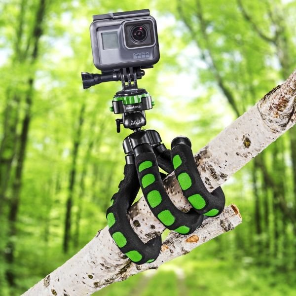 Mantona 21401 Tripode Smartphone/Cámara Digital 3 Pata(S) Negro, Verde