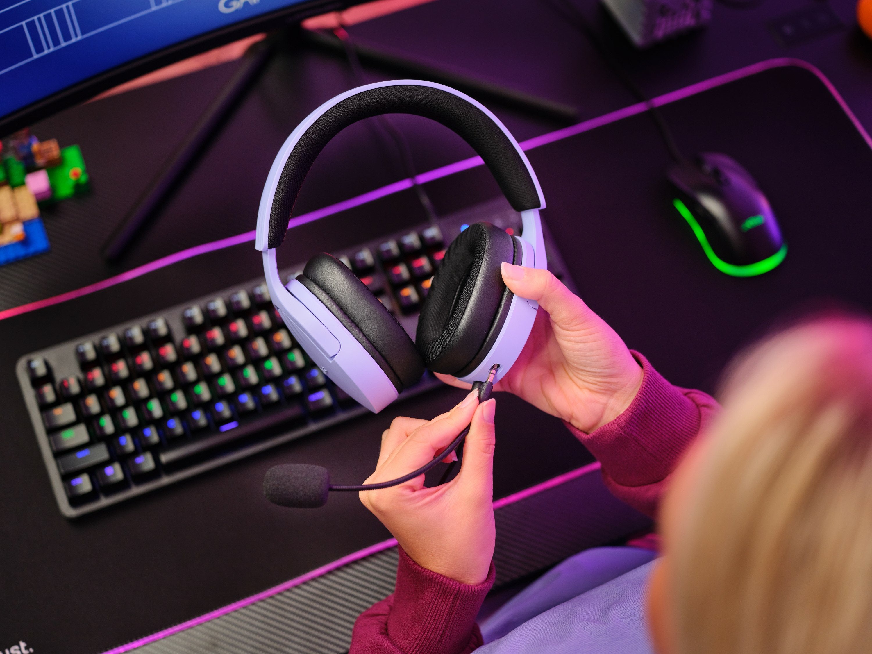 EAN 8713439253016 - Trust GXT 489P FAYZO Auriculares Alámbrico Diadema Juego Negro, Púrpura imagen 11