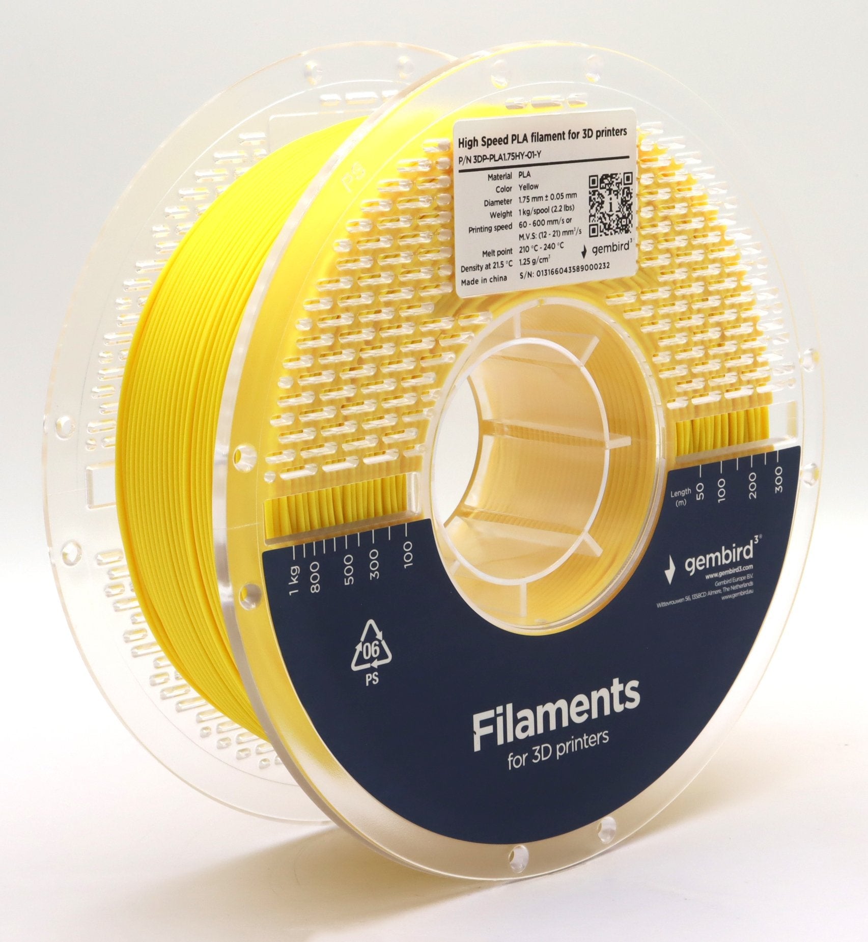 EAN 8716309131667 - Gembird 3DP-PLA1.75HY-01-Y material de impresión 3d Ácido poliláctico (PLA) Amarillo 1 kg imagen 2