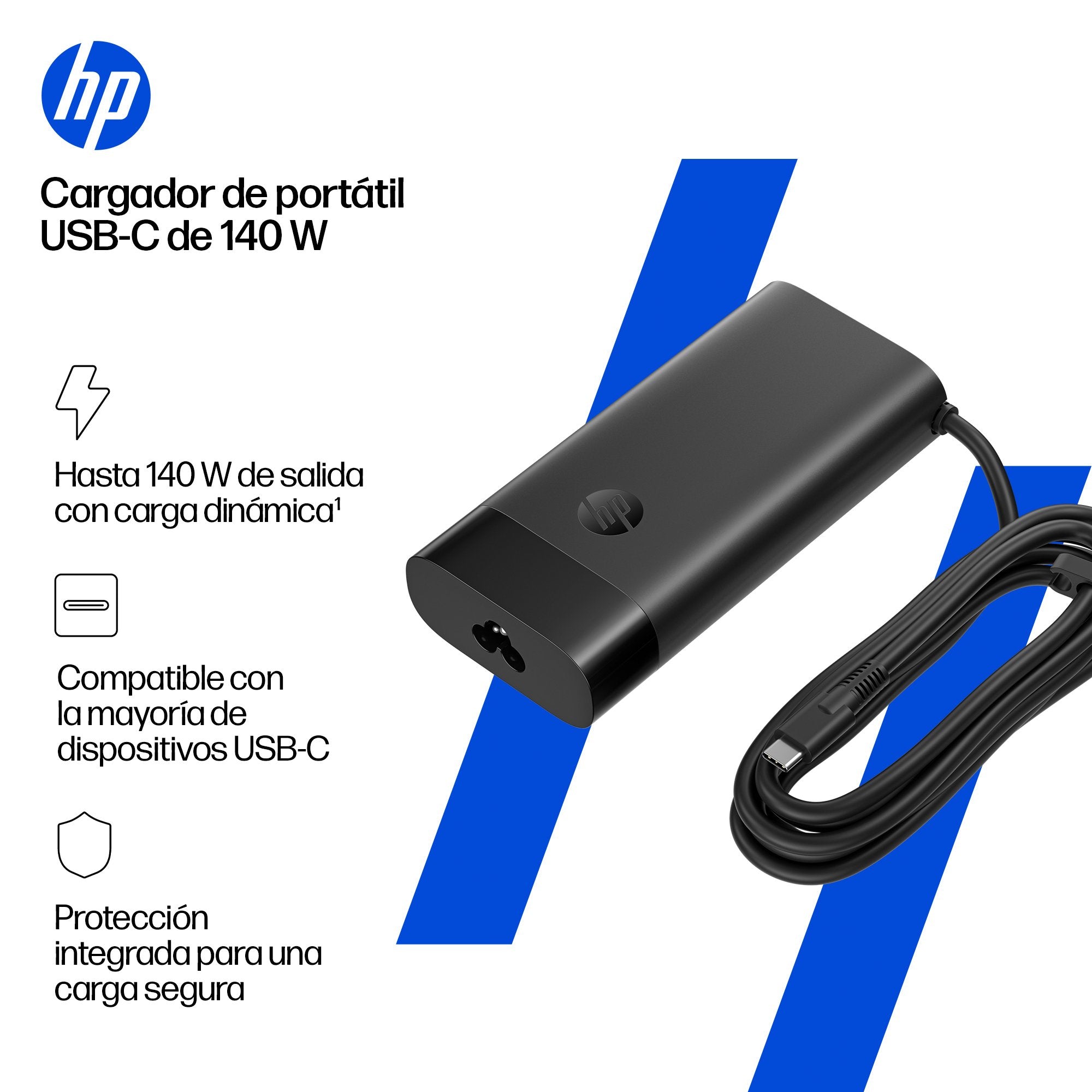 EAN 5715328209442 - HP 140W USB-C Laptop Charger adaptador e inversor de corriente Negro imagen 5