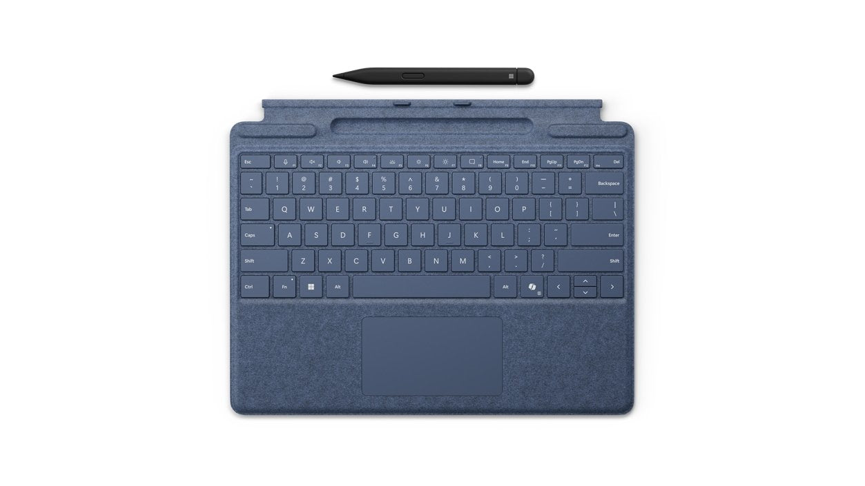 Microsoft Surface Pro Keyboard Con Pluma Delgada, Azul Del Teclado, Desapero, Para Surface Pro (11ª Edición)/10 Para Negocios/9/8 8x6-00195