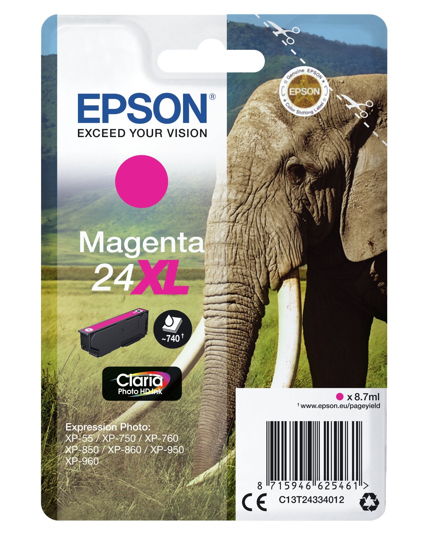 EAN 8715946625478 - Epson Elephant C13T24334022 cartucho de tinta 1 pieza(s) Original High (L) Yield imagen 2
