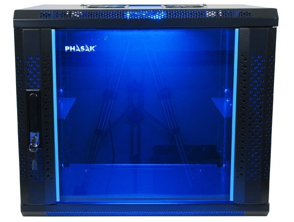 Armario Rack Mural Phasak Pro 15u Php 2115 600x450 Negro + Ventilacion + Iluminacion Php 2115