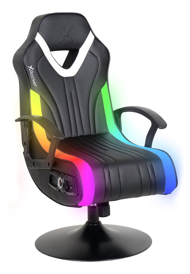 Silla Gaming X Rocker Fury 2.1 Rgb Asiento Acolchado Negro, Blanco