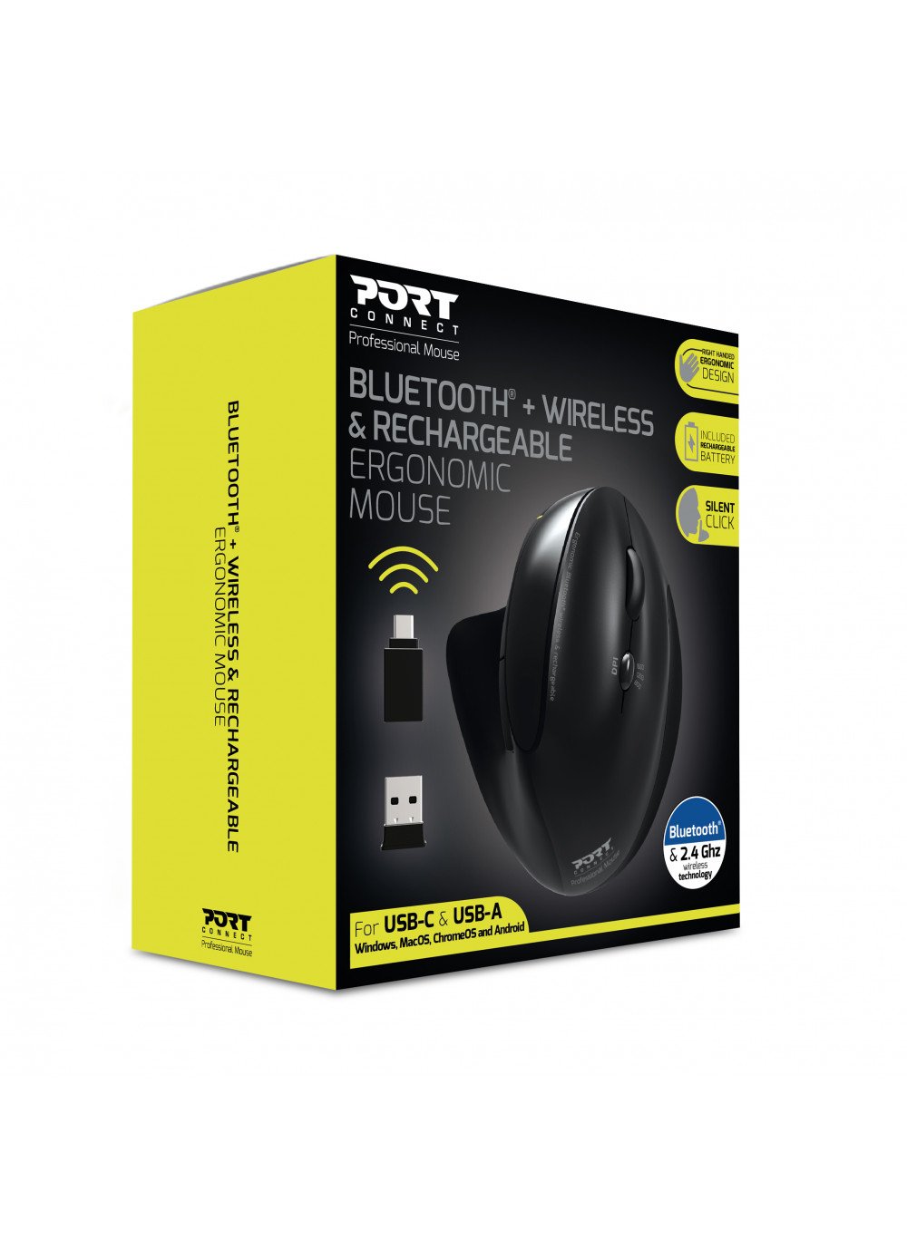 Port Designs 900706-Bt Ratón Mano Derecha Rf Wireless + Bluetooth Óptico 1600 Dpi