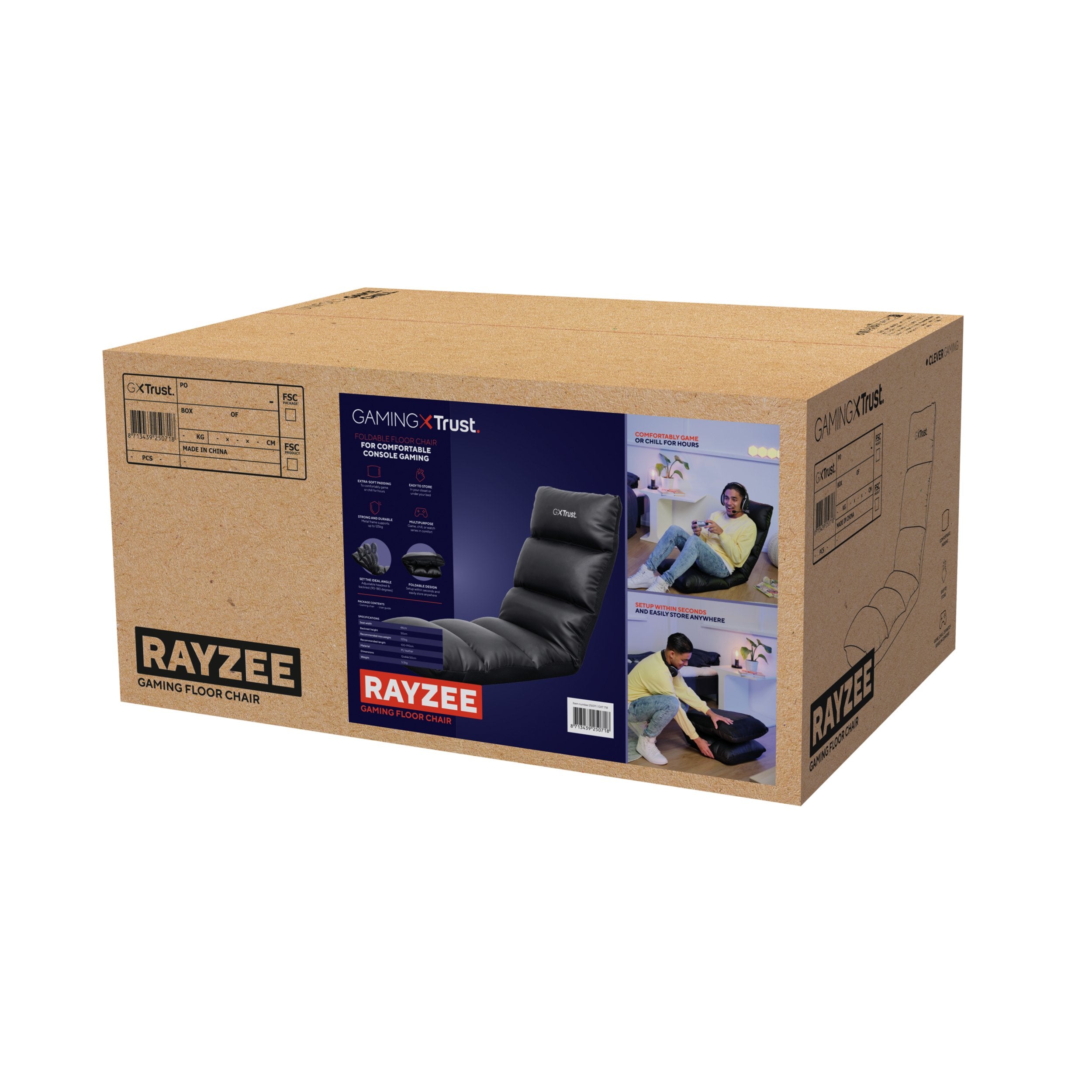 EAN 8713439250718 - Trust GXT 718 RAYZEE Silla gaming Asiento acolchado Negro imagen 5