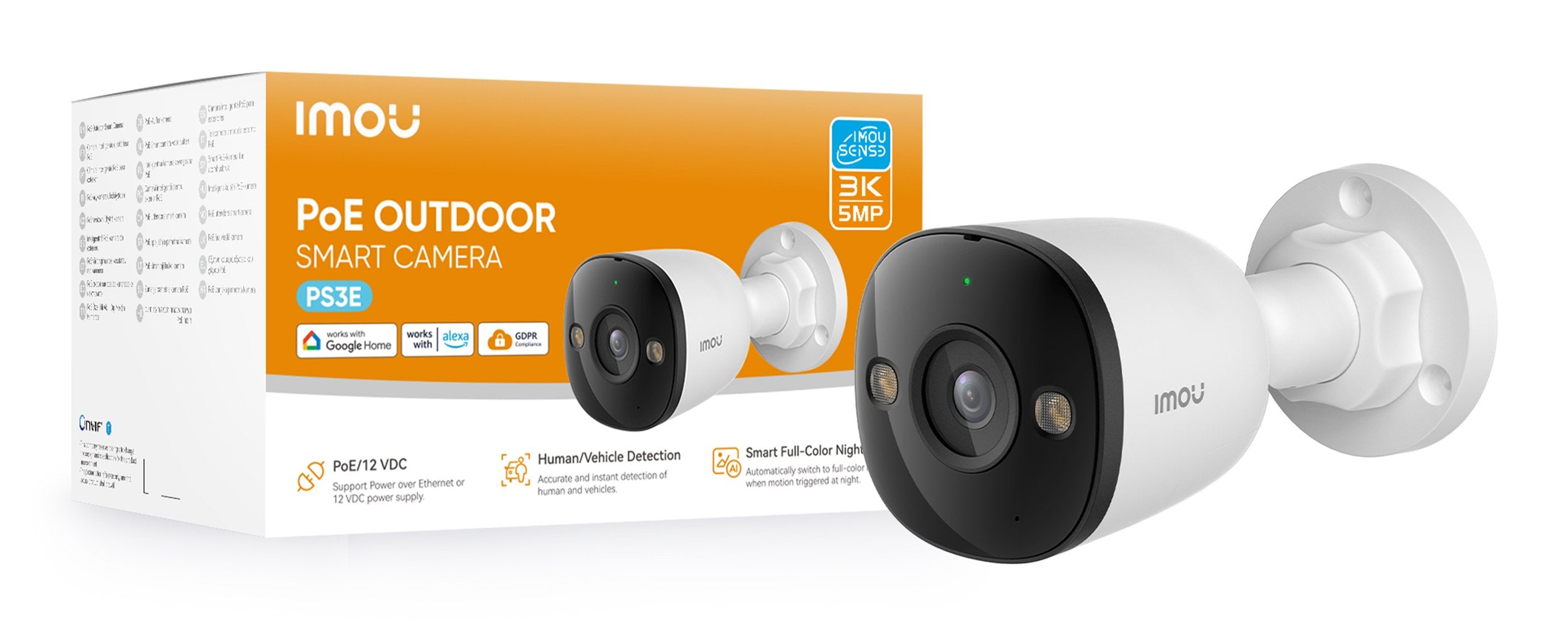 EAN 6937479643510 - Imou PS3E Bala (forma) Cámara de seguridad IP Interior y exterior 2880 x 1620 Pixeles Techo/pared imagen 2