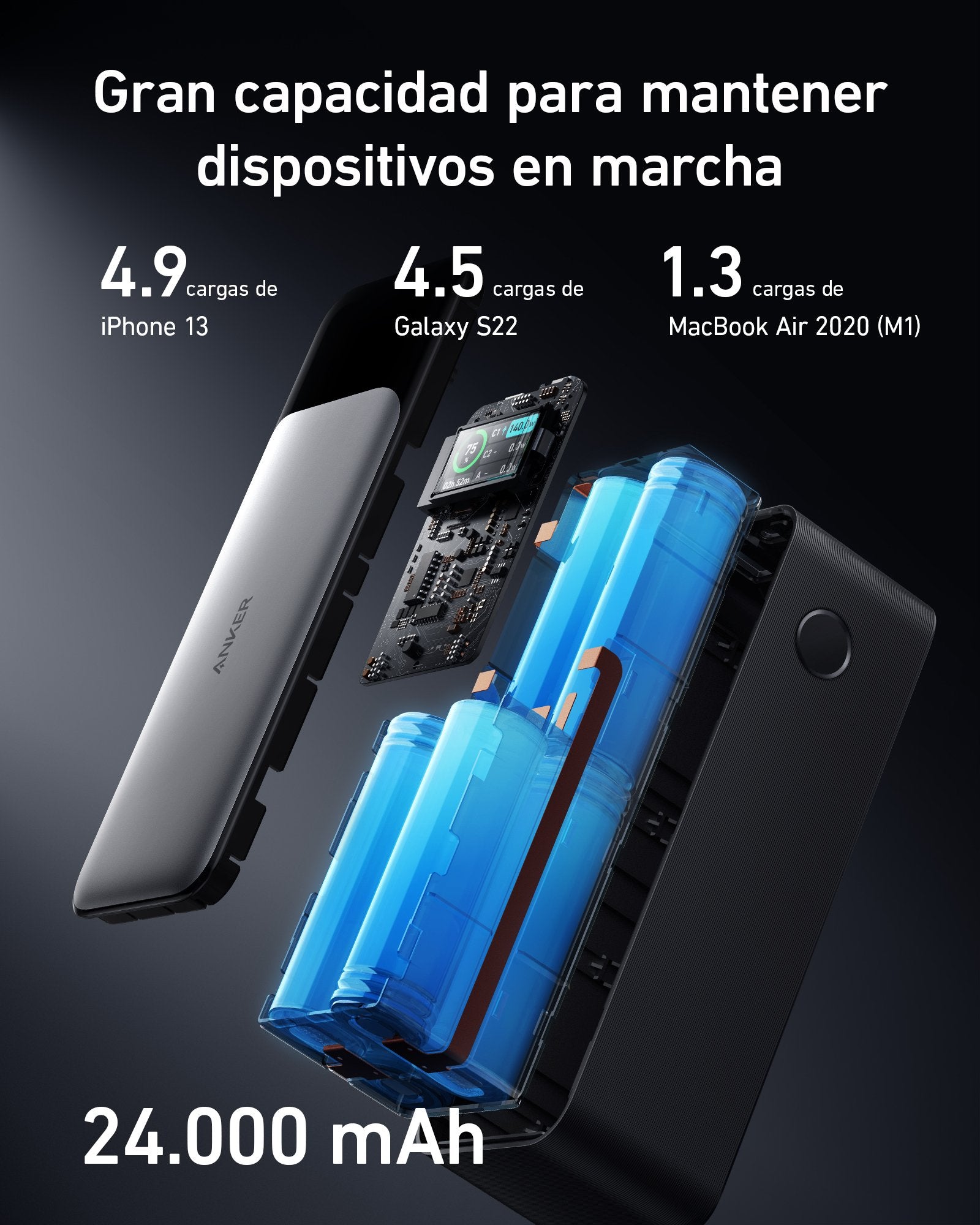 EAN 0194644098728 - Anker 737 24000 mAh Negro, Plata imagen 14