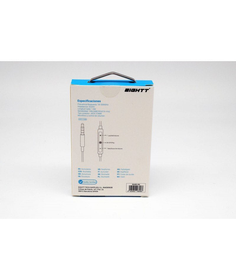 EAN 8425402168486 - Eightt EAUR-HU auricular y casco Auriculares Alámbrico Dentro de oído Llamadas/Música Blanco imagen 4
