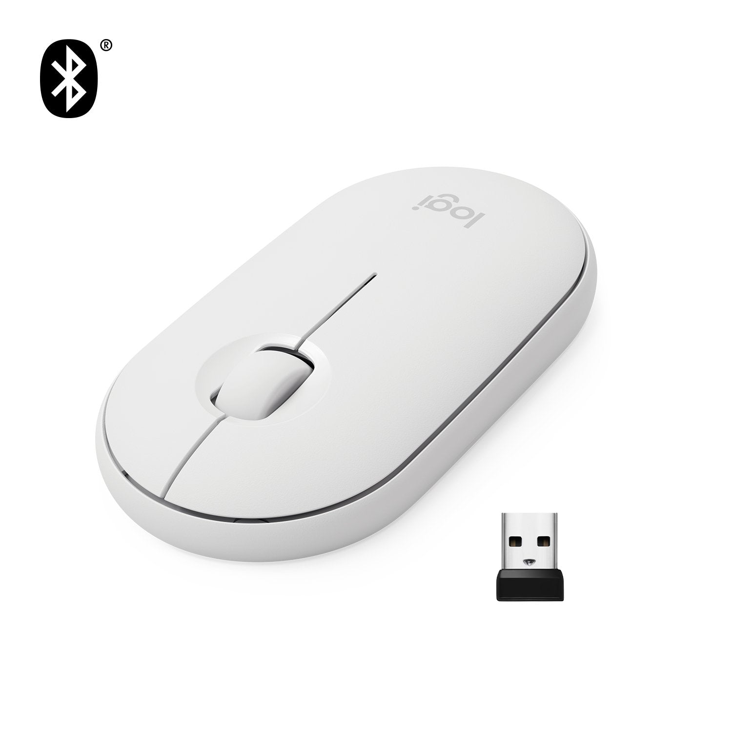 Logitech Pebble M350 Ratón Óptico Inalámbrico Blanco 910-005716