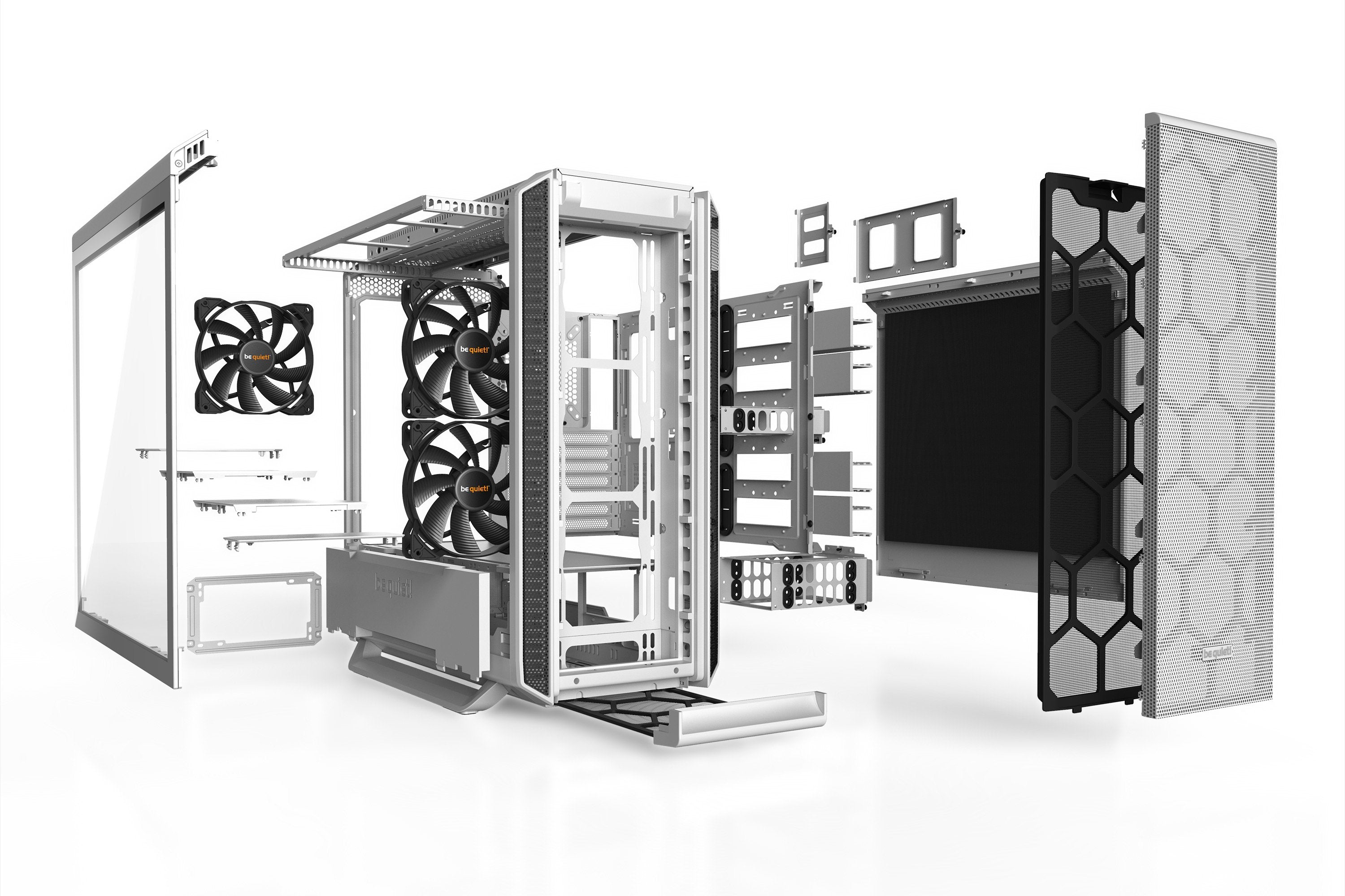 Caja Pc Be Quiet! Silent Base 802 Window 3 Ventiladores 140mm/Lateral Cristal/Insonorizada Bgw40