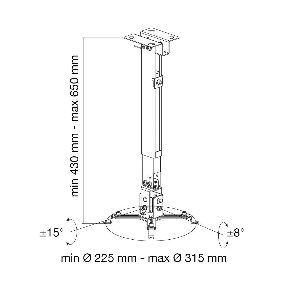 EAN 8051128102369 - Techly ICA-PM 16 montaje para projector Pared/techo Plata imagen 5