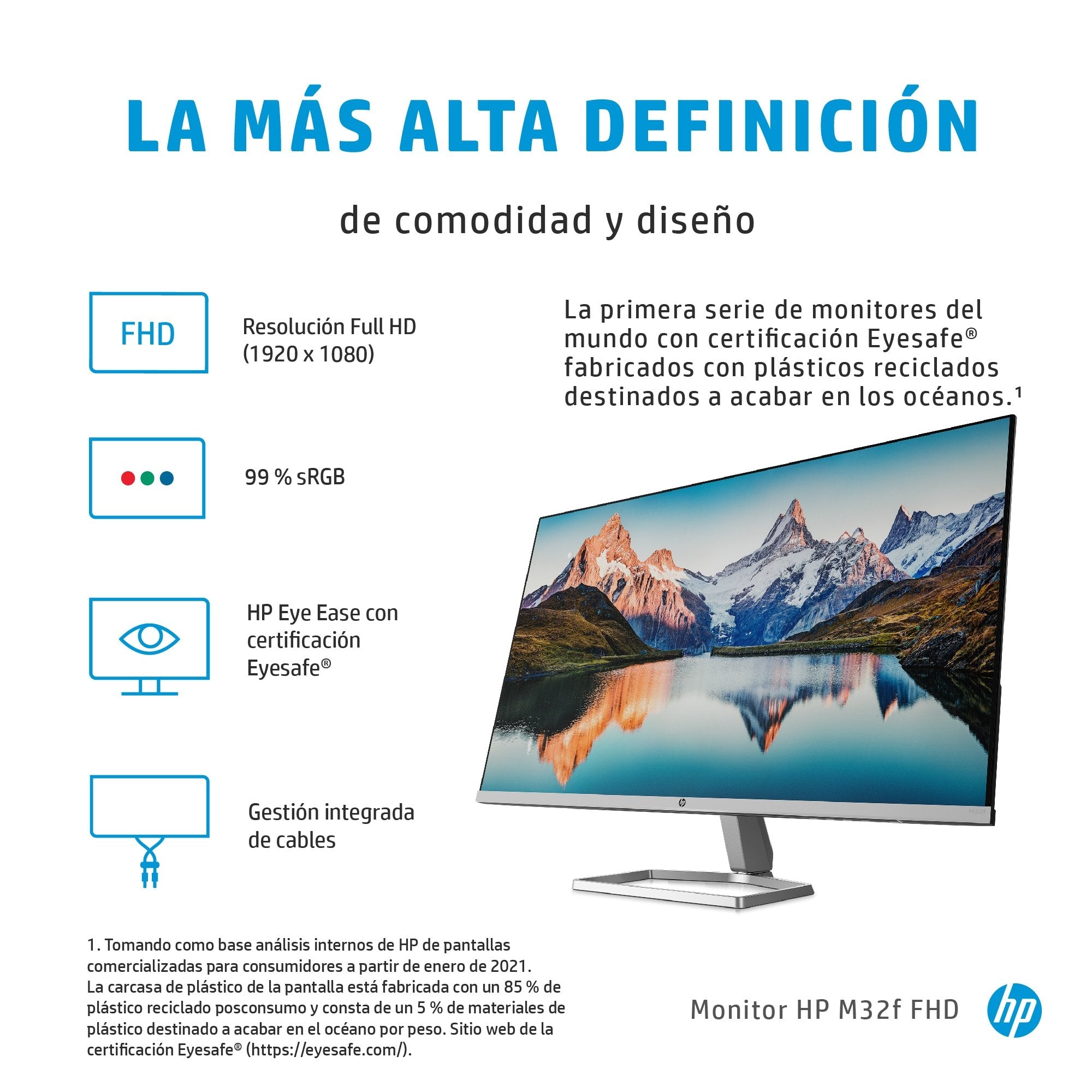 EAN 5715063327494 - HP M32f FHD Monitor pantalla para PC 80 cm (31.5") 1920 x 1080 Pixeles Full HD LED imagen 10