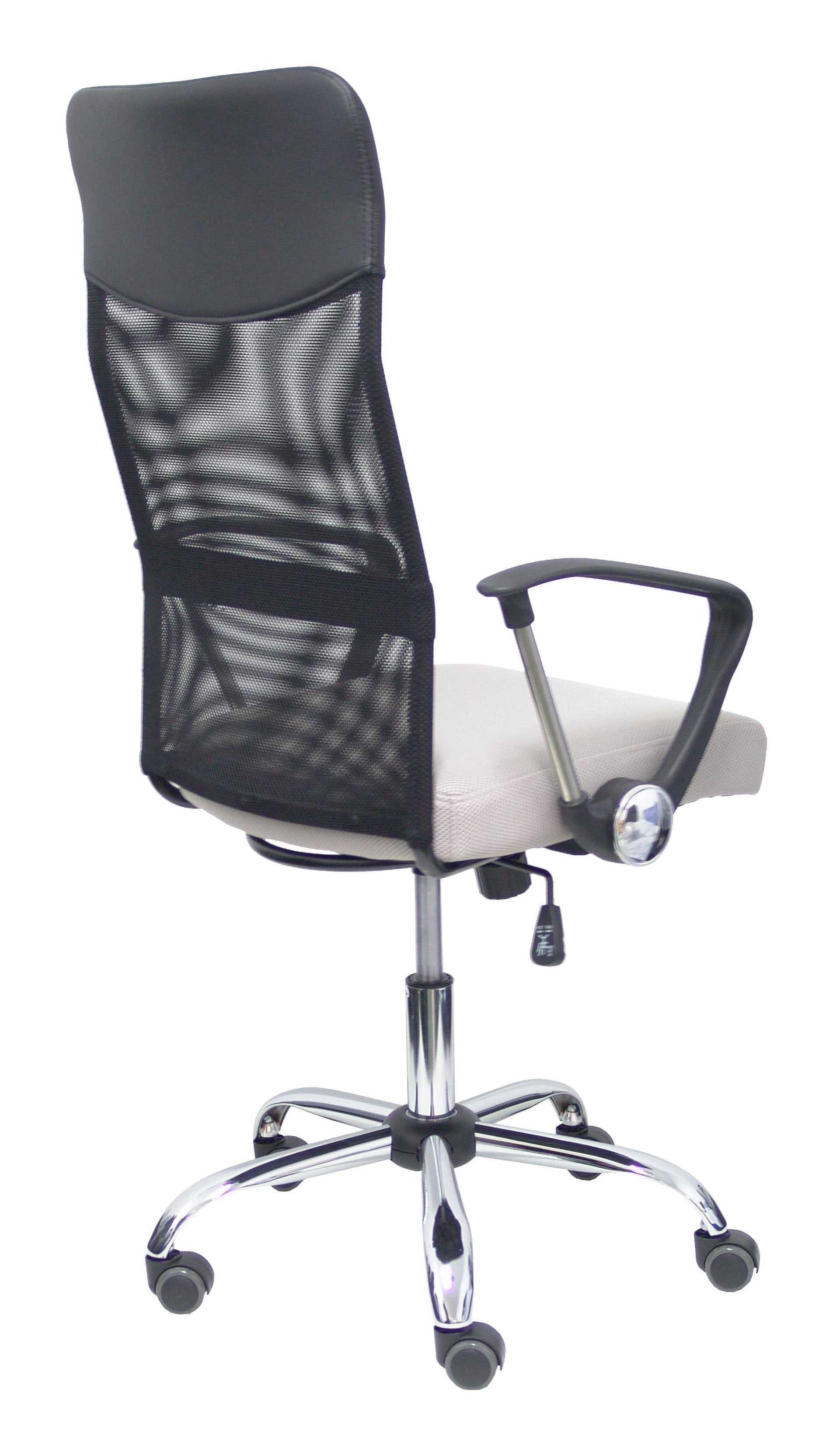 Silla Gontar Respaldo Malla Negro Asiento Gris Cla