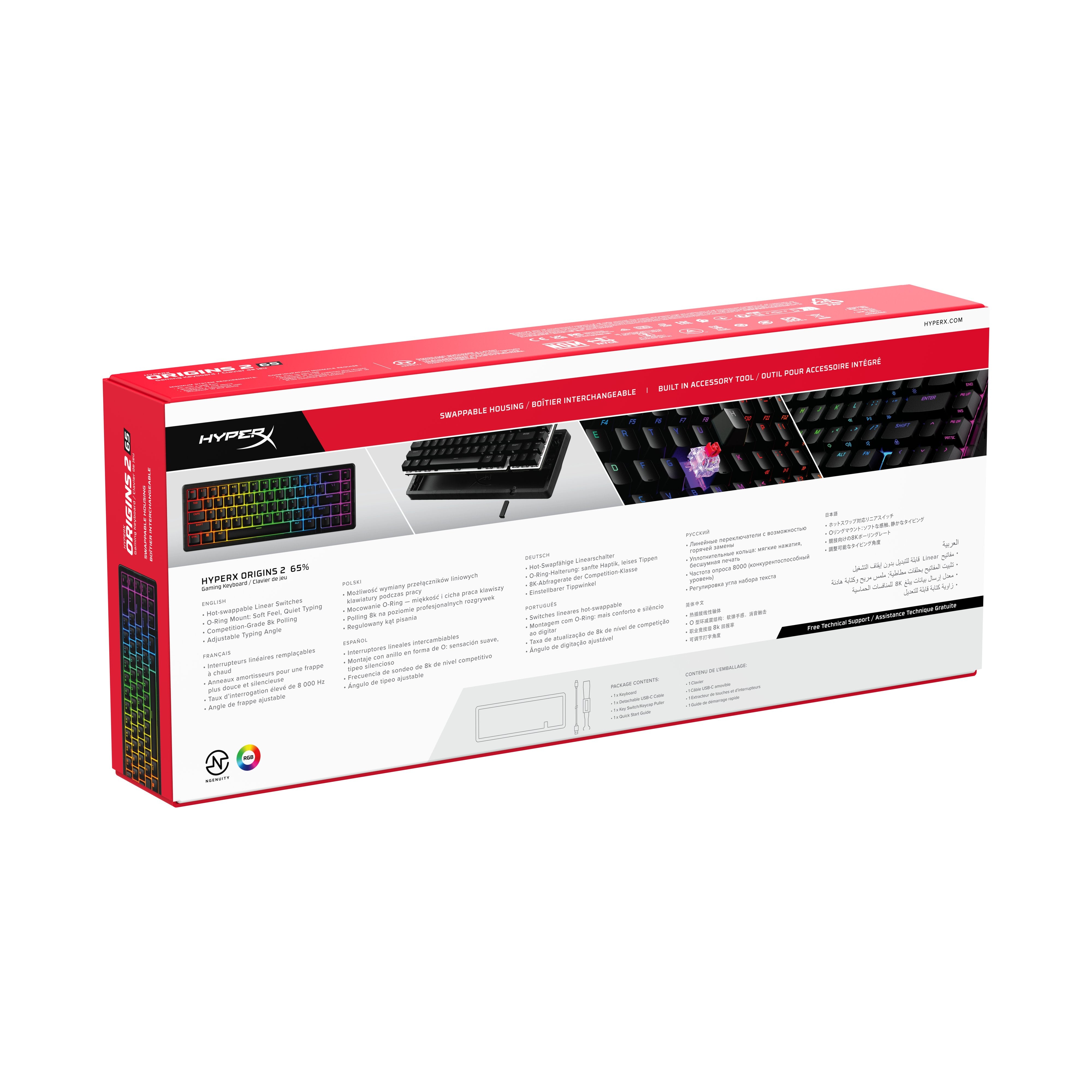 EAN 0198828944597 - HyperX Origins 2 65 teclado Juego USB Negro imagen 15