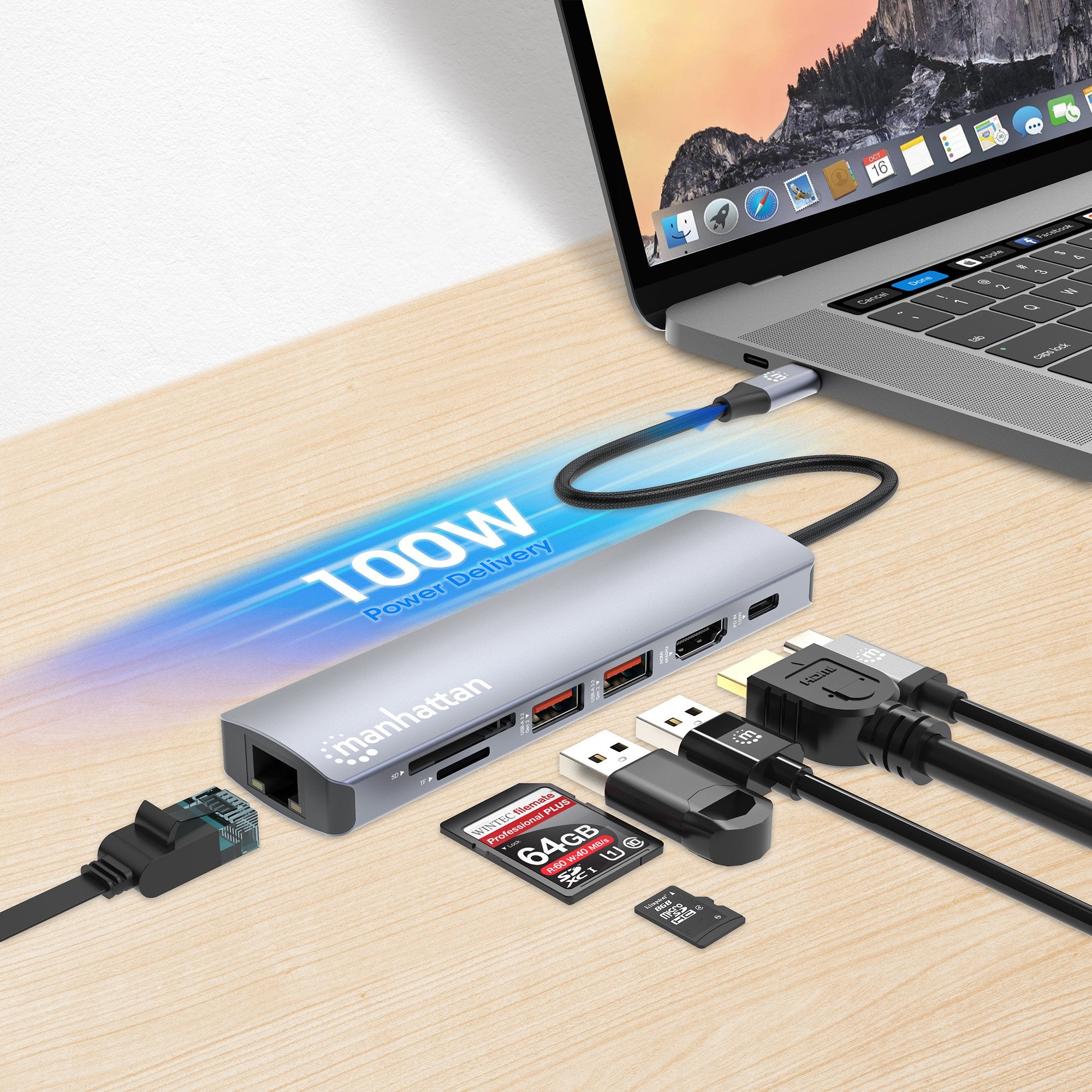 EAN 0766623153966 - Manhattan 153966 base para portátil y replicador de puertos Alámbrico USB 3.2 Gen 2 (3.1 Gen 2) Type-C Pl imagen 7