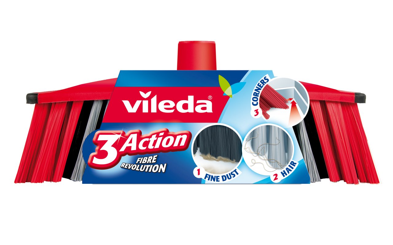 EAN 4023103173118 - Vileda 142156 escoba Interior Cerda dura / blanda Tereftalato de polietileno (PET) Negro, Gris, Rojo imagen 1