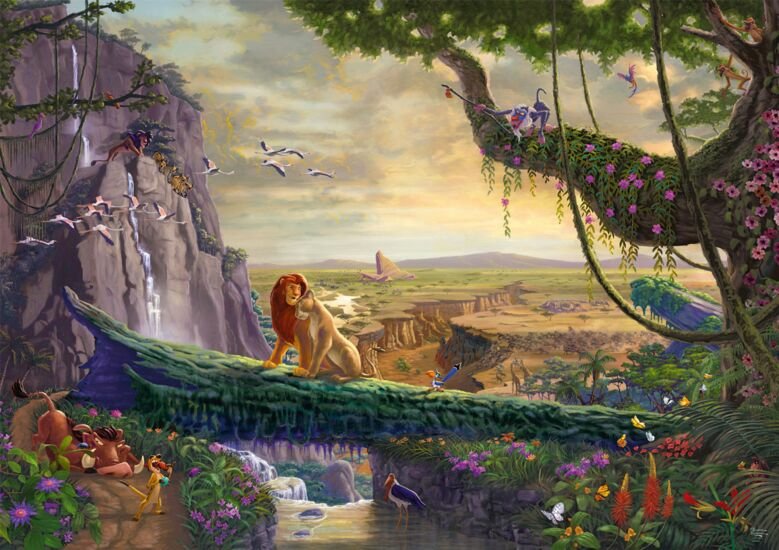 Juegos Schmidt Thomas Kinkade Studios: Disney Dreams Collection - The Lion King, Return To Pride Rock, Puzzle 6000 Parts 57396