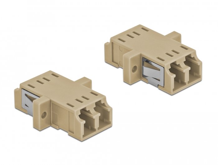 Delock Lwl Kupplung Lc Duplex Buchse Zu Lc Duplex Buchse Multimode 2 Stück Beige