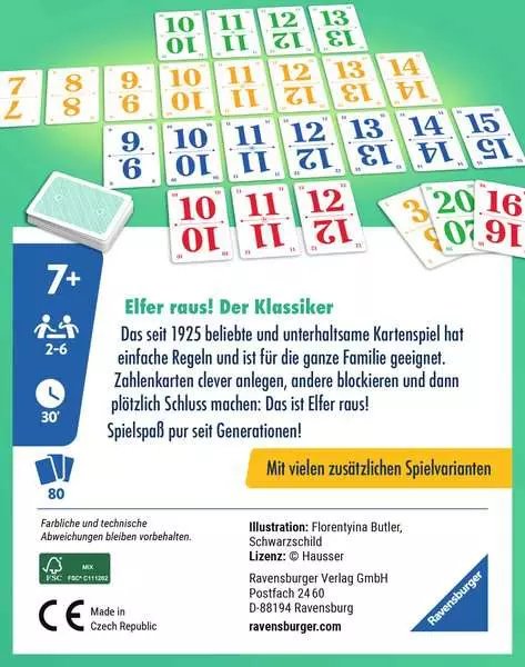 Ravensburger Elfer Out!, Juego De Cartas 20945