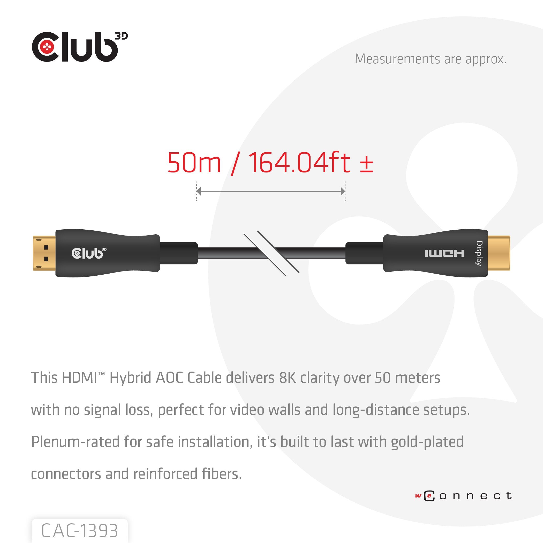 Cable Club3d Cac-1393 Hdmi 50 M Hdmi Tipo A (Estándar)